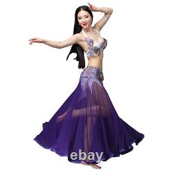 Women Bra Skirt Oriental Dance Outfits Top Adjustable Beaded Fashion Performance