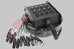 XLR Mic Audio Stage Snake Cable Box 8x4x50 8 Channels x 4 Returns 50' Ft 15.24 M